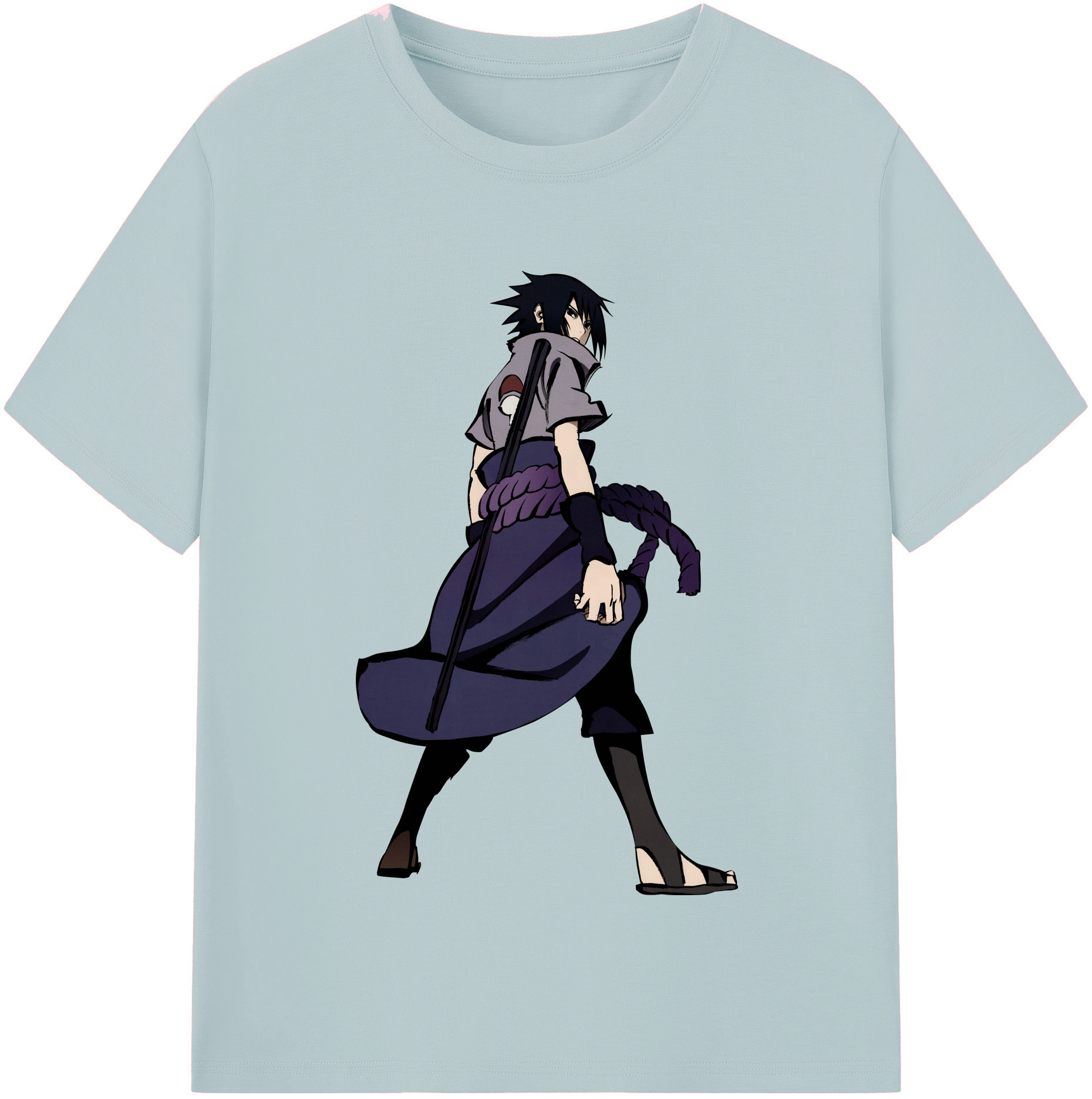 （画像用） NARUTO -ナルト- うちは サスケ Uchiha Sasuke 綿100％半袖Tシャツ（フロントプリント）